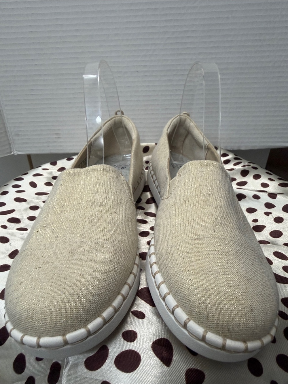 Cloudsteppers by Clarks Women’s Soft Metallic Gold Glow Slip On Loafers 8W